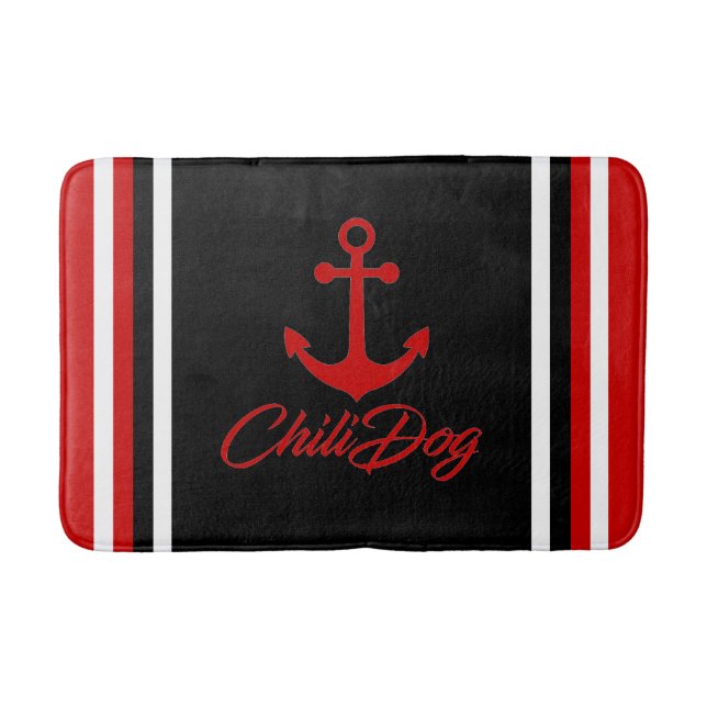 Cool Nautical ChiliDog Bath Mat! Bath Mat (Front)
