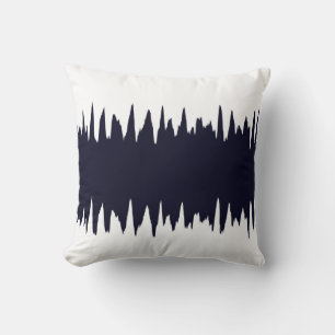 Cool Navy Zigzag Striped Pattern Cushion