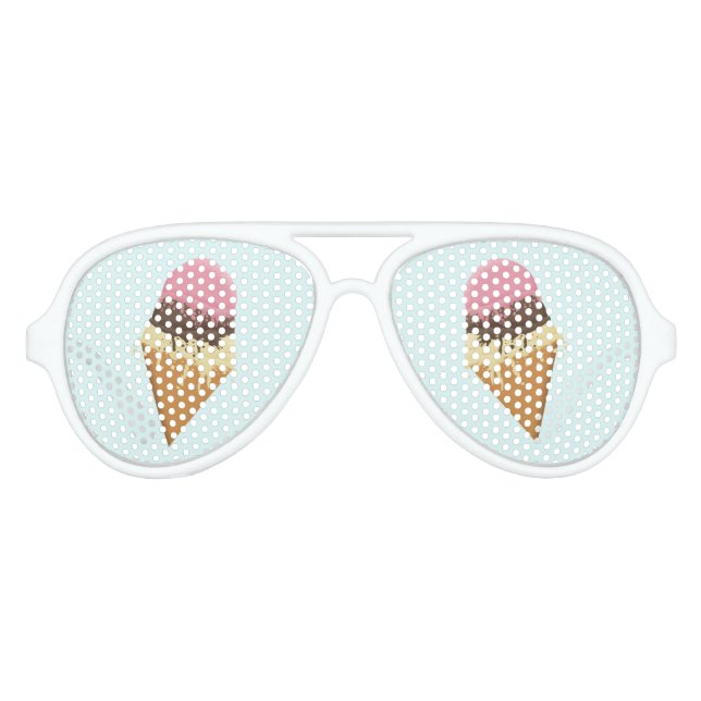 Cool Neapolitan Ice Cream Summer  Aviator Sunglasses (Front)