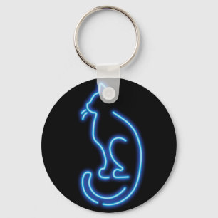Cool Neon Cat Key Ring