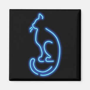 Cool Neon Cat Magnet