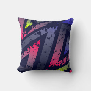 Cool Neon Coloured Triangles Background Cushion