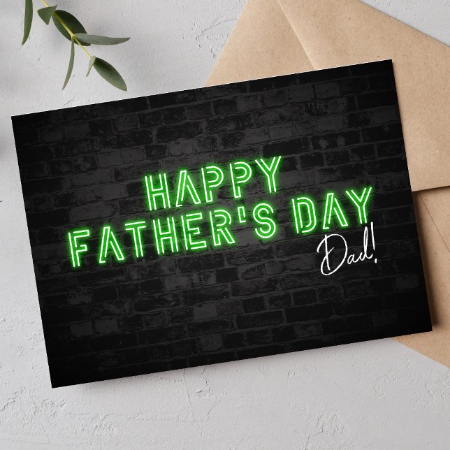 Cool Neon Happy Father's Day Card (Creator Uploaded)