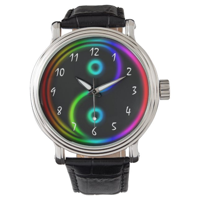 Cool Neon like Glowing Yin and yang Watch (Front)
