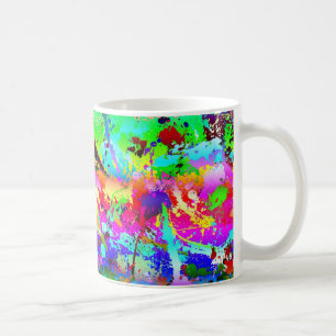 Cool Neon Rainbow Splatter Coffee Mug