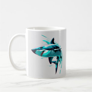 Cool Neon Shark Mug – Ocean Art