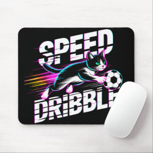 Cool Neon Soccer Cat - Gift for Gamers & Cat Lover Mouse Pad