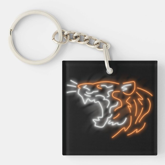 Cool Neon Tiger Key Ring (Front)