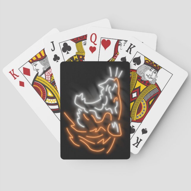 Cool Neon Tiger Playing Cards (Back)