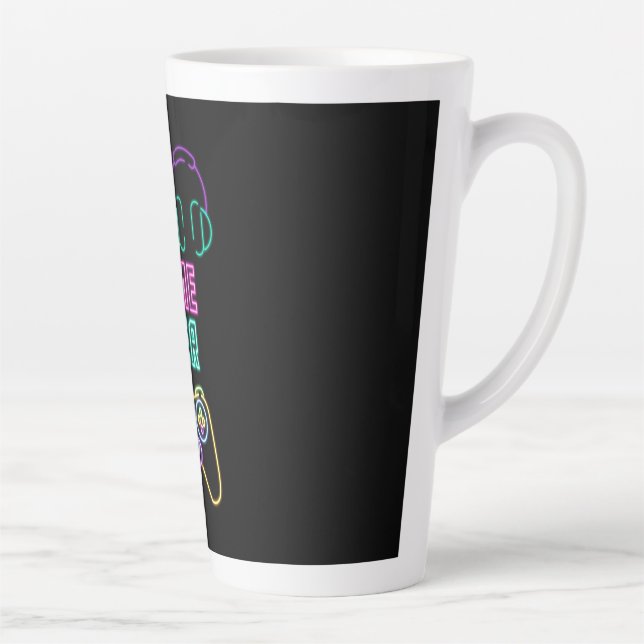 Cool Neon video game. Latte Mug (Right)