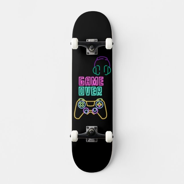 Cool Neon video game. Skateboard (Front)