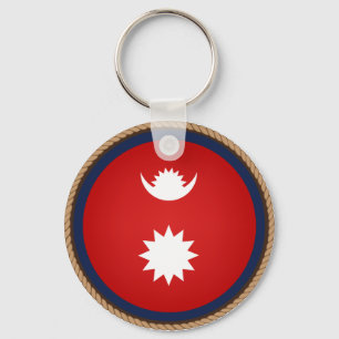 Cool Nepal Flag Seal Key Ring
