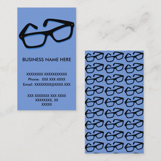 Cool Nerd Glasses Business Card (Front/Back)