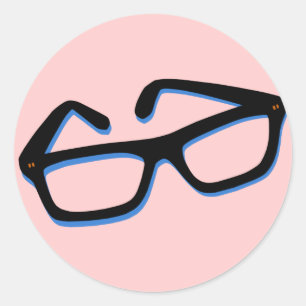 Cool Nerd Glasses Classic Round Sticker