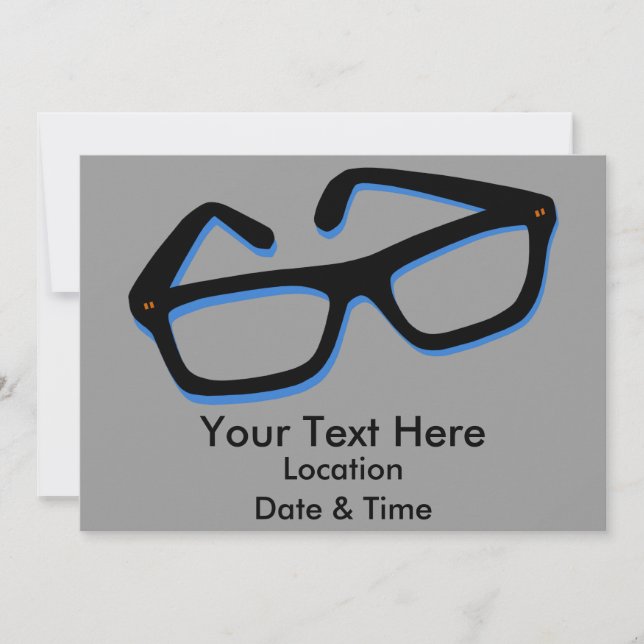Cool Nerd Glasses Invitation (Front)