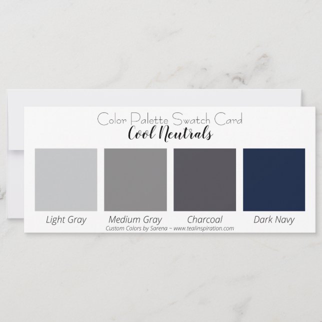 Cool Neutrals Colour Palette Swatch Card (Front)