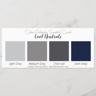 Cool Neutrals Colour Palette Swatch Card