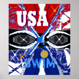 Cool New 2013 USA Swimming Sports Art Big Poster
