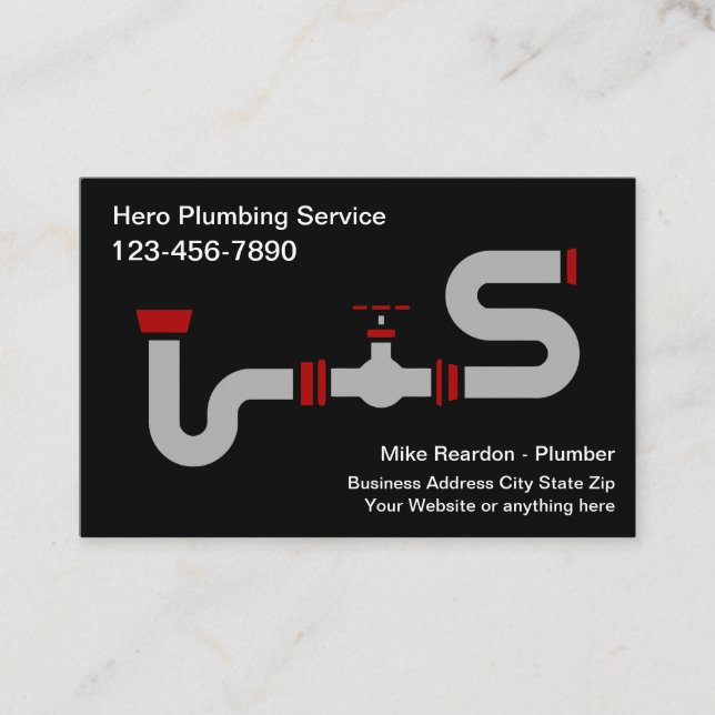 Cool New Plumbing Pipes Business Card (Front)
