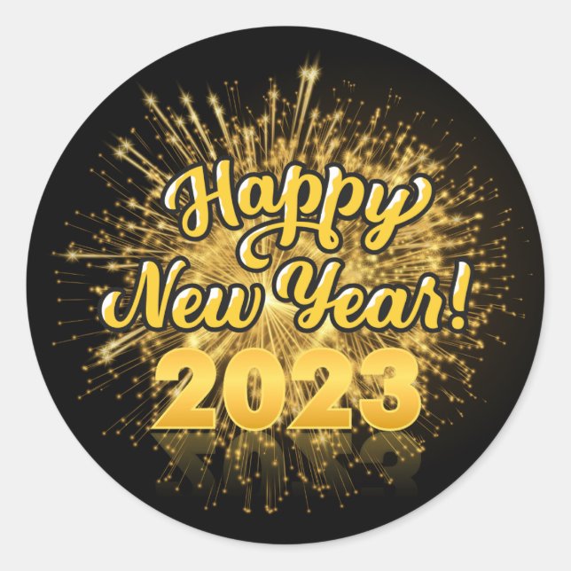 Cool New Year's Eve G Classic Round Stick Classic Sticker (Front)