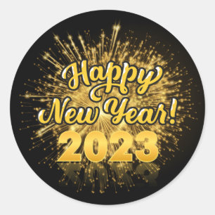Cool New Year's Eve G Classic Round Stick Classic Sticker