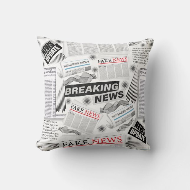 Cool Newspaper Inspired Design Cushion (Front)