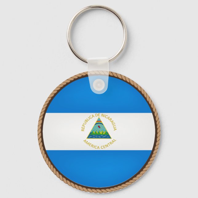Cool Nicaragua Flag Seal Key Ring (Front)