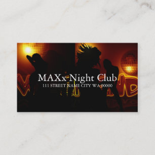 Cool Night Club Dancing Bar Nightlife Business Card