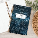 Cool Night Sky Constellations Personalised Planner<br><div class="desc">Reach for the stars with this cool celestial personalised planner,  featuring white stars and outlined constellations overlaid on an outer spaced themed galaxy background in rich shades of blue and dark teal. Personalise with two lines of custom text for your name and the year in modern black lettering.</div>