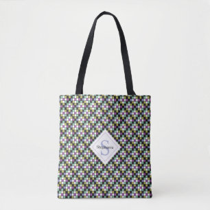 Cool Nine-Patch Quilt Pattern Tote Bag