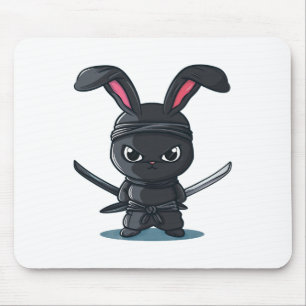 Cool Ninja Bunny Costume For Funny Samurai Easter  Mouse Pad