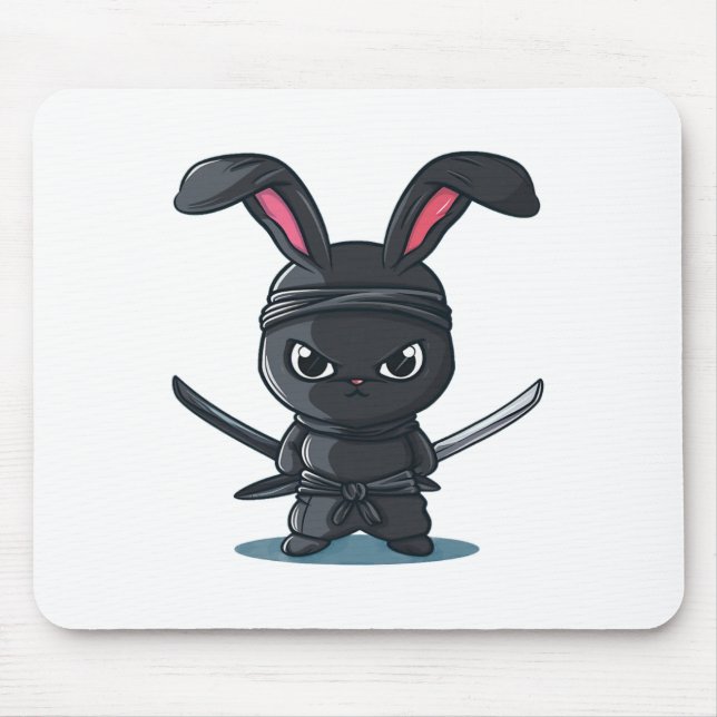 Cool Ninja Bunny Costume For Funny Samurai Easter  Mouse Pad (Front)