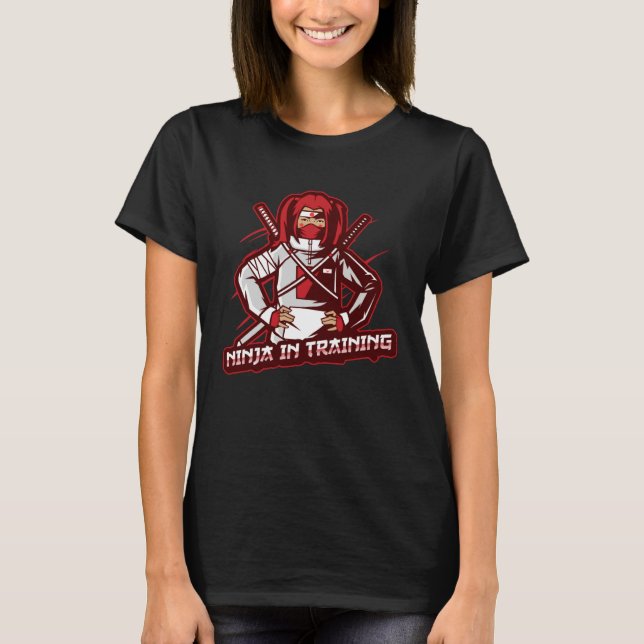 Cool Ninja in Training for Kids and Girls T-Shirt (Front)