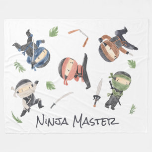 Cool Ninja Kids Customisable Gender Neutral Design Fleece Blanket