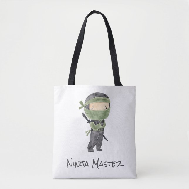 Cool Ninja Kids Customisable Gender Neutral Design Tote Bag (Front)