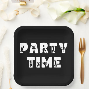 Cool Ninja Warrior Kid Black White Birthday Party  Paper Plate