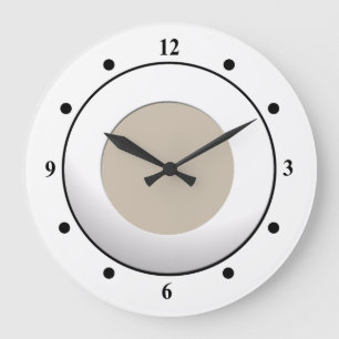 Cool No Digits on White Frame on Custom Colour Large Clock