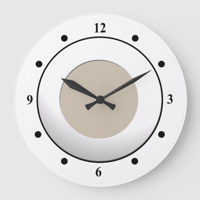 Cool No Digits on White Frame on Custom Colour Large Clock (Front)