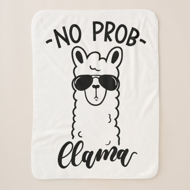 Cool No Prob Llama Sherpa Blanket (Front)