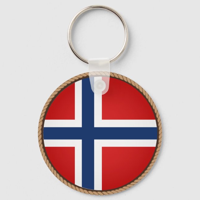 Cool Norway Flag Seal Key Ring (Front)
