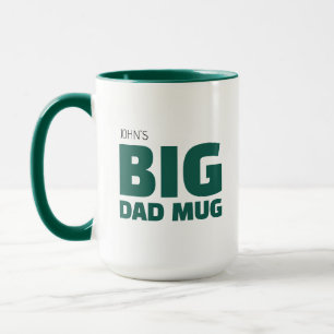 Cool Novelty Green Custom Name Big Dad Mug