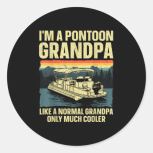 Cool Ntoon Boat Design For Grandpa Men Ntoon Boat Classic Round Sticker