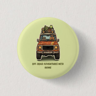 Cool Off-Road Capybara Camping Custom 3 Cm Round Badge