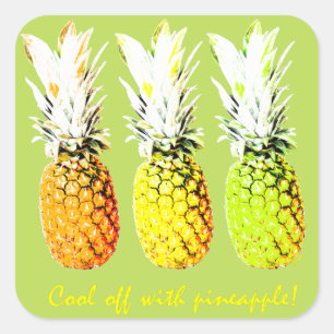Cool Off With Pinapple Square Sticker