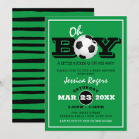 Cool 'Oh Boy' Football Soccer Sports Baby Shower