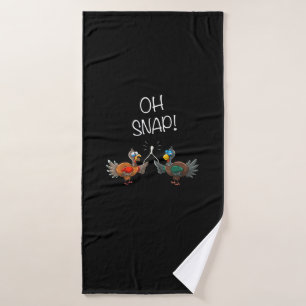 Cool Oh Snap! _ Funny Turkey With Wishbone Thanksg Bath Towel