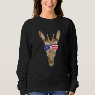 Cool Okapi Wearing Usa Flag Sunglasses Us America Sweatshirt