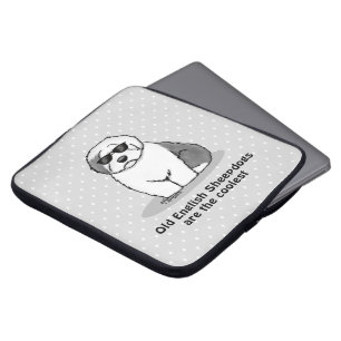 Cool Old English Sheepdog (Grey 1) Cute Funny Laptop Sleeve