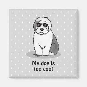 Cool Old English Sheepdog (Grey 1) Cute Funny Magnet