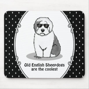 Cool Old English Sheepdog (Grey 1) Cute Funny Mouse Pad